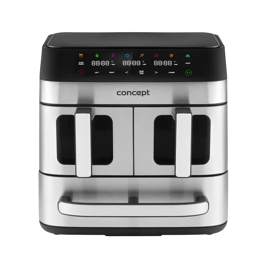 Concept FR9000 - Friteuză cu aer cald PIZZA TRIO 18,5 l 2700W/230V inox/negru