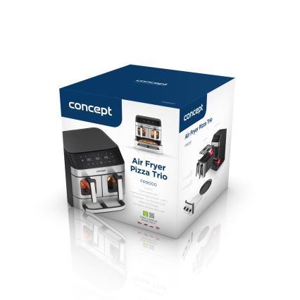Concept FR9000 - Friteuză cu aer cald PIZZA TRIO 18,5 l 2700W/230V inox/negru