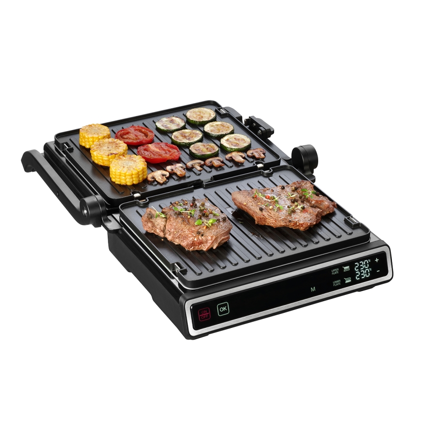 Concept ge3550 - Grill de contact cu sondă de temperatură 2000W/230V, negru
