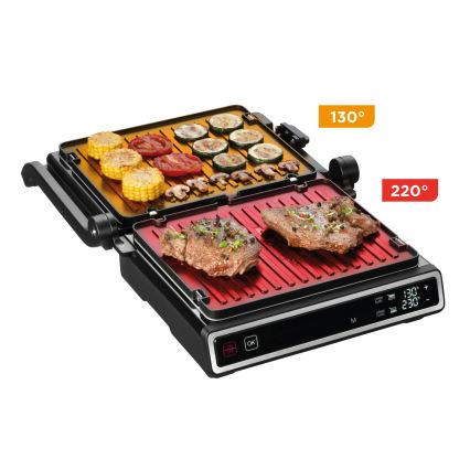 Concept ge3550 - Grill de contact cu sondă de temperatură 2000W/230V, negru