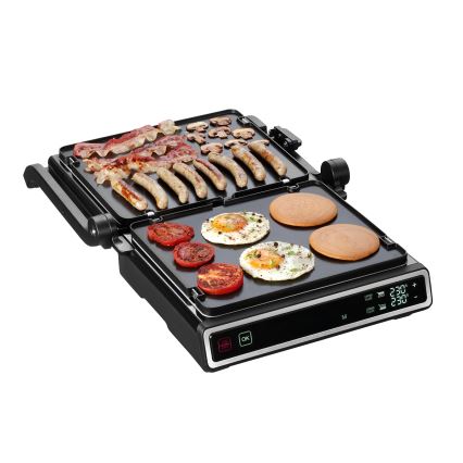 Concept ge3550 - Grill de contact cu sondă de temperatură 2000W/230V, negru