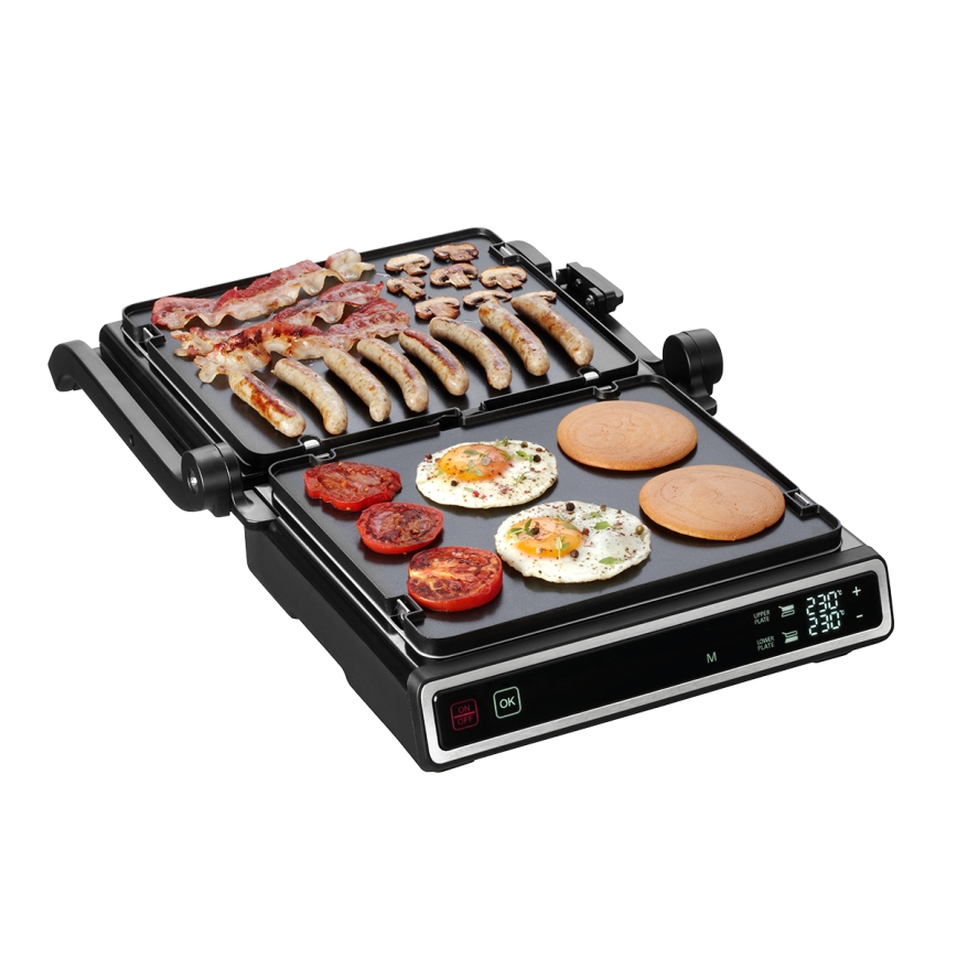 Concept ge3550 - Grill de contact cu sondă de temperatură 2000W/230V, negru