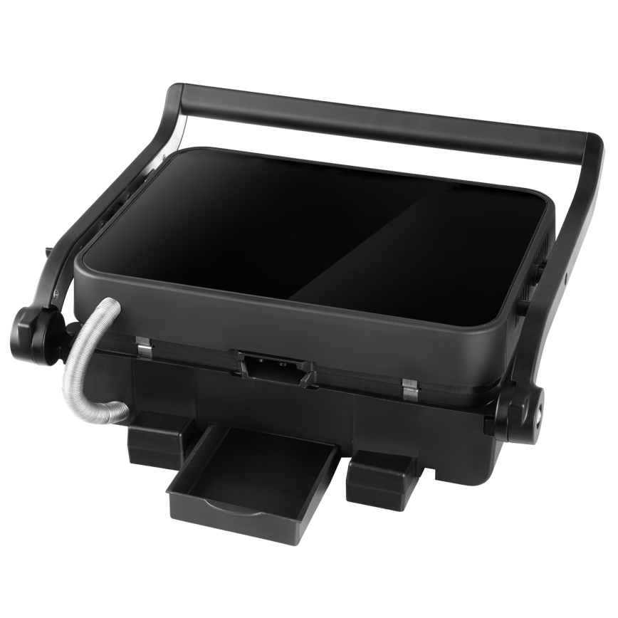 Concept ge3600 - Grill de contact cu sondă de temperatură GLASS 2000W/230V negru