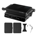 Concept ge3600 - Grill de contact cu sondă de temperatură GLASS 2000W/230V negru