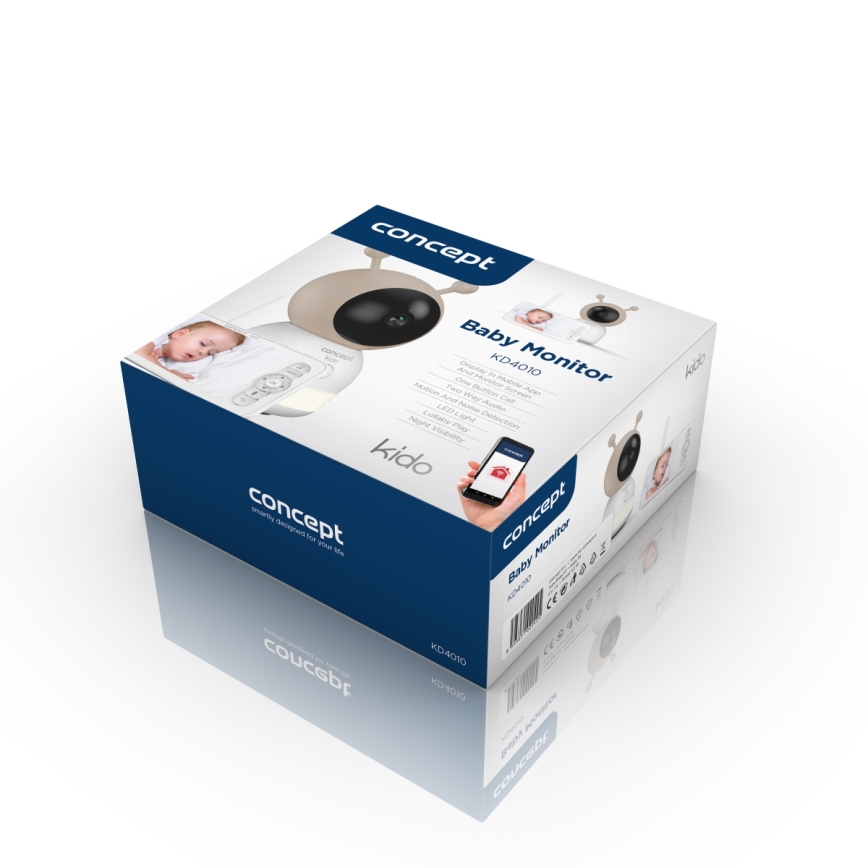 Concept KD4010 - Monitor inteligent pentru bebeluși SMART KIDO cu senzor de mișcare, 4,5W/230V, Wi-Fi, bej
