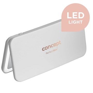 Concept KZ2010 - Oglindă cosmetică LED de buzunar PERFECT SKIN, 1,5 W/5 V, 4500-5500K, 300 mAh, albă