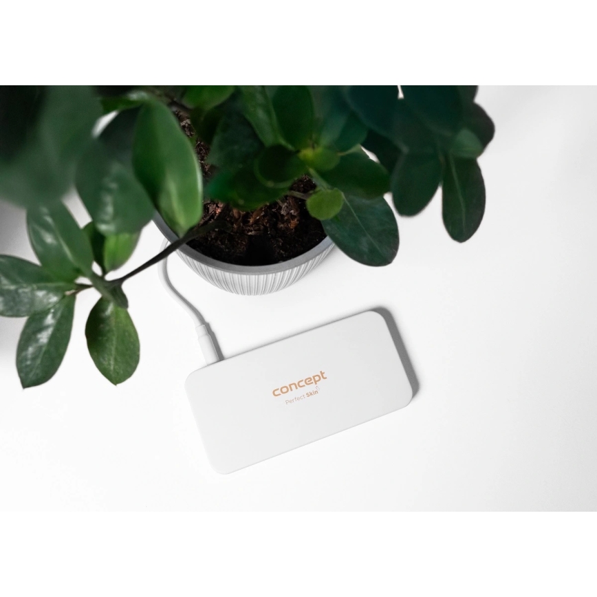 Concept KZ2010 - Oglindă cosmetică LED de buzunar PERFECT SKIN, 1,5 W/5 V, 4500-5500K, 300 mAh, albă