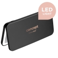 Concept KZ2020 - Oglindă cosmetică de buzunar cu LED PERFECT SKIN LED/1,5W/5V 4500-5500K 300 mAh neagră