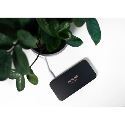 Concept KZ2020 - Oglindă cosmetică de buzunar cu LED PERFECT SKIN LED/1,5W/5V 4500-5500K 300 mAh neagră