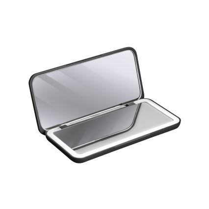 Concept KZ2020 - Oglindă cosmetică de buzunar cu LED PERFECT SKIN LED/1,5W/5V 4500-5500K 300 mAh neagră