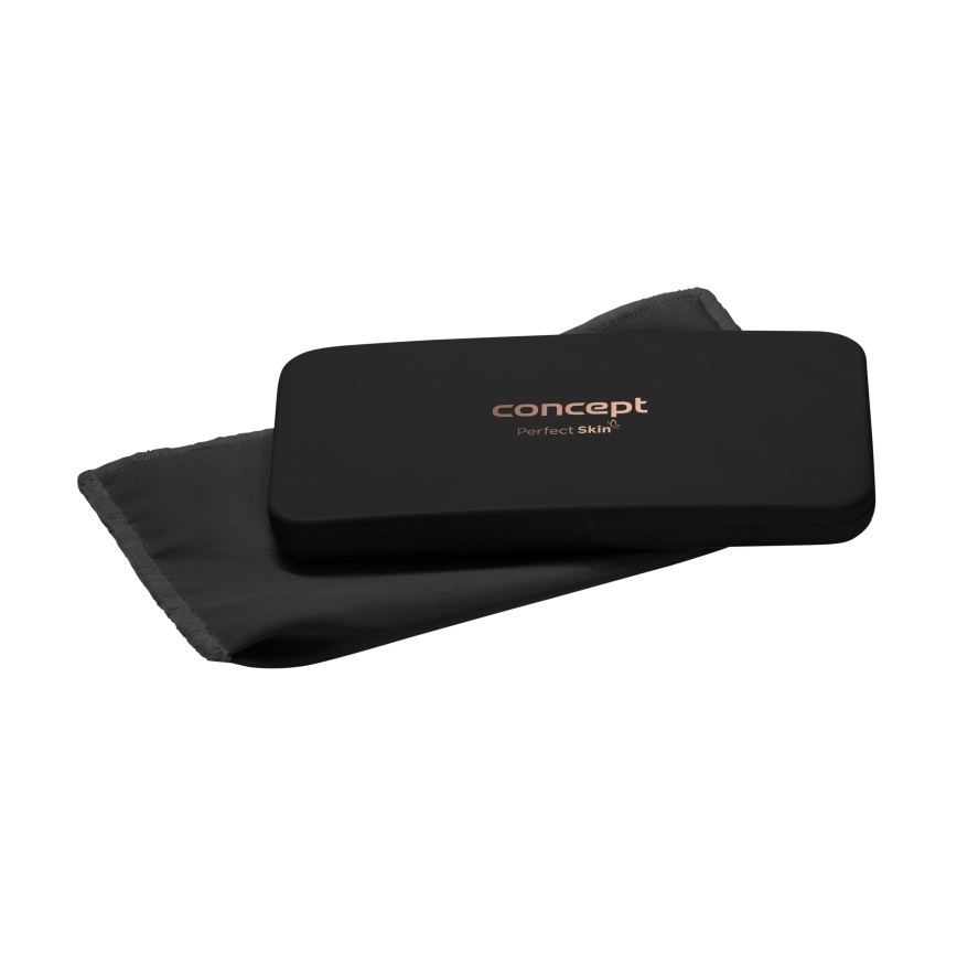 Concept KZ2020 - Oglindă cosmetică de buzunar cu LED PERFECT SKIN LED/1,5W/5V 4500-5500K 300 mAh neagră