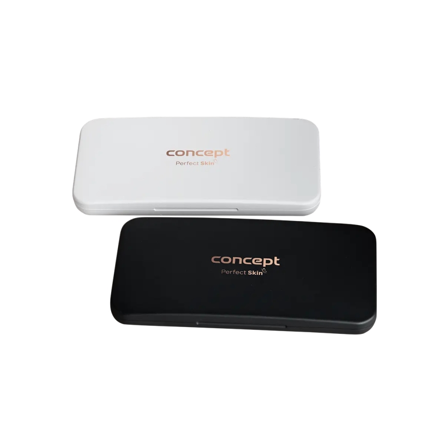 Concept KZ2020 - Oglindă cosmetică de buzunar cu LED PERFECT SKIN LED/1,5W/5V 4500-5500K 300 mAh neagră