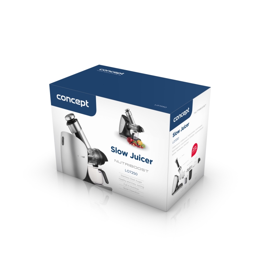 Concept LO7250 - storcător cu melc orizontal 200W/230V negru/inox