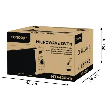 Concept MT4420wh - Cuptor cu microunde 800W/230V 20 l alb