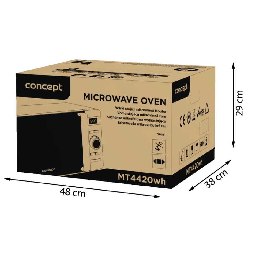 Concept MT4420wh - Cuptor cu microunde 800W/230V 20 l alb