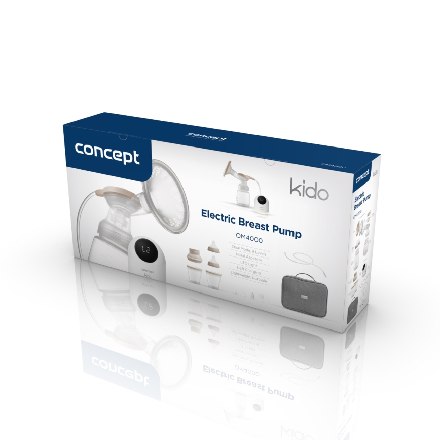 Concept OM4000 - Pompa electrică de sân 2 în 1 KIDO, albă