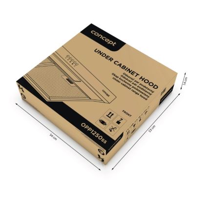 Concept OPP1250ss - Hotă suspendată 50 cm, inox
