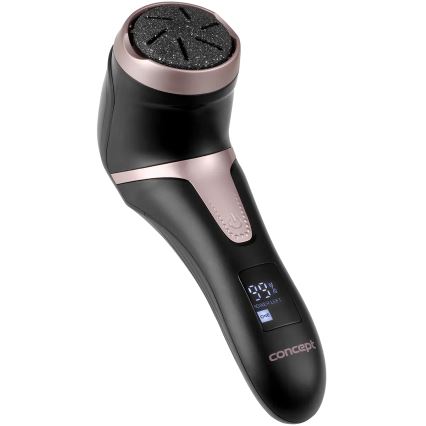 Pila electrică pentru călcâie Concept PN3020 PERFECT SKIN, 5V, 1200 mAh, IPX6, negru/roz auriu