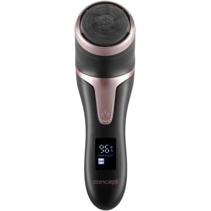 Pila electrică pentru călcâie Concept PN3020 PERFECT SKIN, 5V, 1200 mAh, IPX6, negru/roz auriu