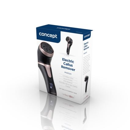 Pila electrică pentru călcâie Concept PN3020 PERFECT SKIN, 5V, 1200 mAh, IPX6, negru/roz auriu