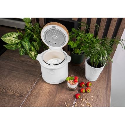 Concept RE3030 - Aparat digital pentru gătit orez 2 în 1 380W/230V 1,5 l alb/decor de lemn