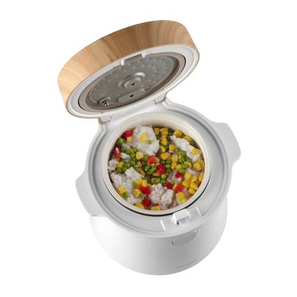 Concept RE3030 - Aparat digital pentru gătit orez 2 în 1 380W/230V 1,5 l alb/decor de lemn