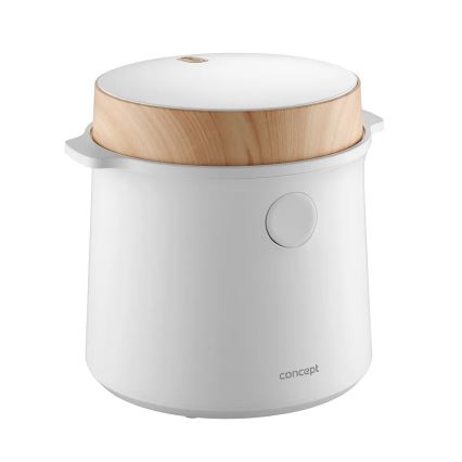 Concept RE3030 - Aparat digital pentru gătit orez 2 în 1 380W/230V 1,5 l alb/decor de lemn