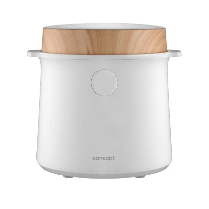 Concept RE3030 - Aparat digital pentru gătit orez 2 în 1 380W/230V 1,5 l alb/decor de lemn