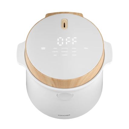 Concept RE3030 - Aparat digital pentru gătit orez 2 în 1 380W/230V 1,5 l alb/decor de lemn