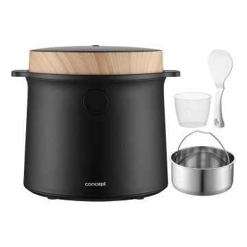 Concept RE4040 - Aparat digital pentru orez 2 în 1 450W/230V 2 l negru/decor din lemn