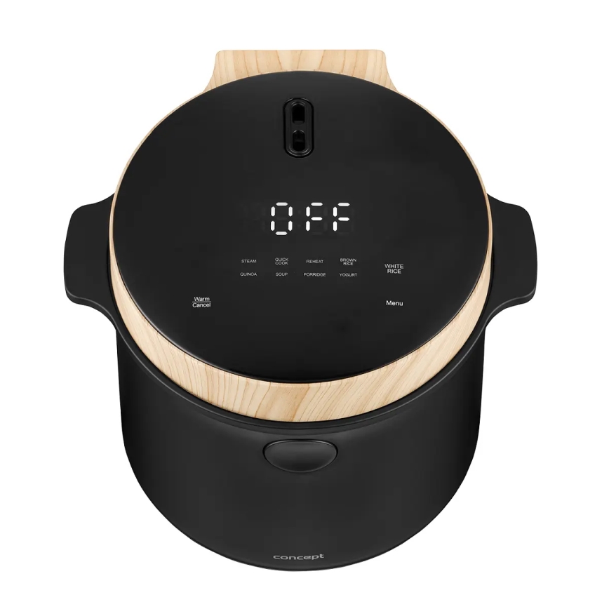 Concept RE4040 - Aparat digital pentru orez 2 în 1 450W/230V 2 l negru/decor din lemn