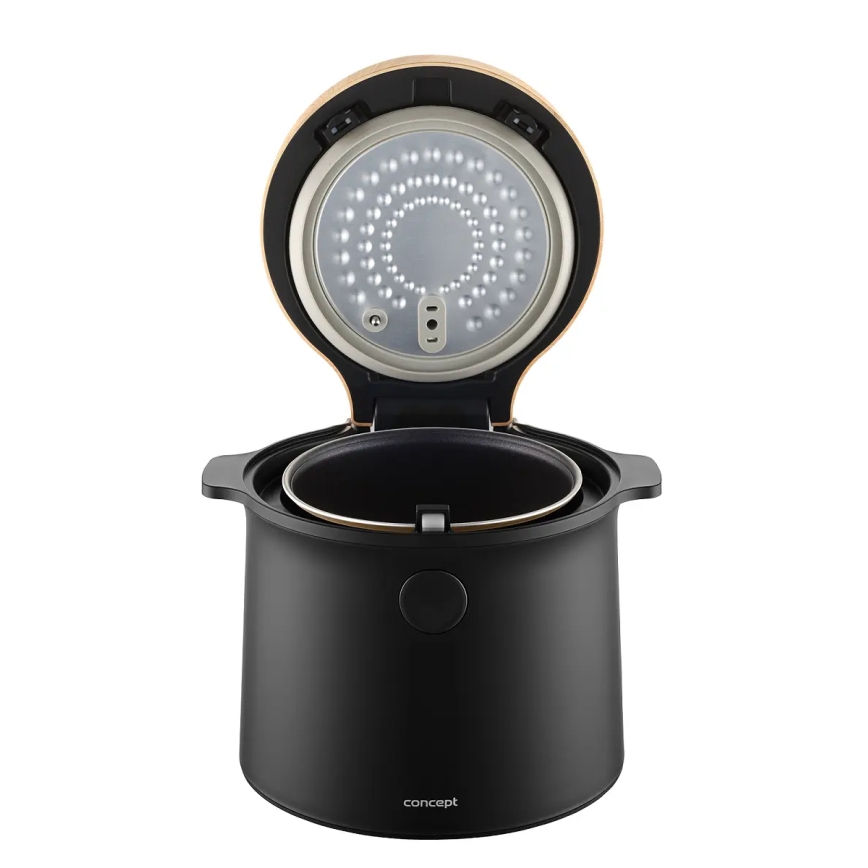 Concept RE4040 - Aparat digital pentru orez 2 în 1 450W/230V 2 l negru/decor din lemn