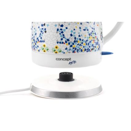 Concept RK0020 - Ceainic electric rapid din ceramică, 1,5 l, 1350 W/230 V, multicolor