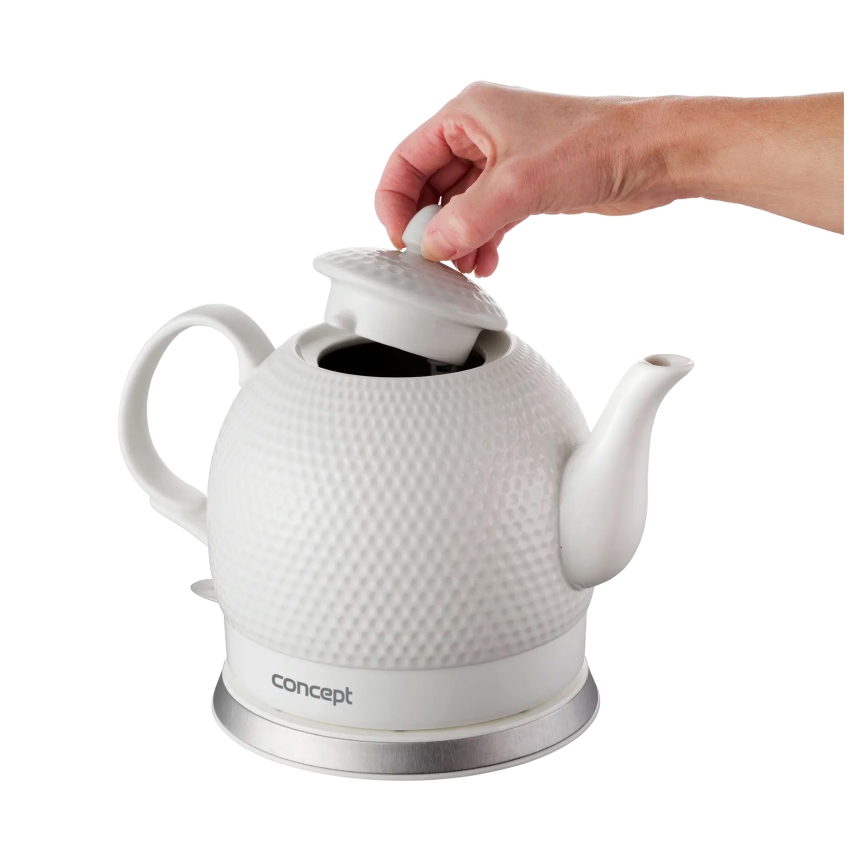 Concept RK0050 - Fierbător electric 1,2 l, 1000 W/230 V, alb/ceramică