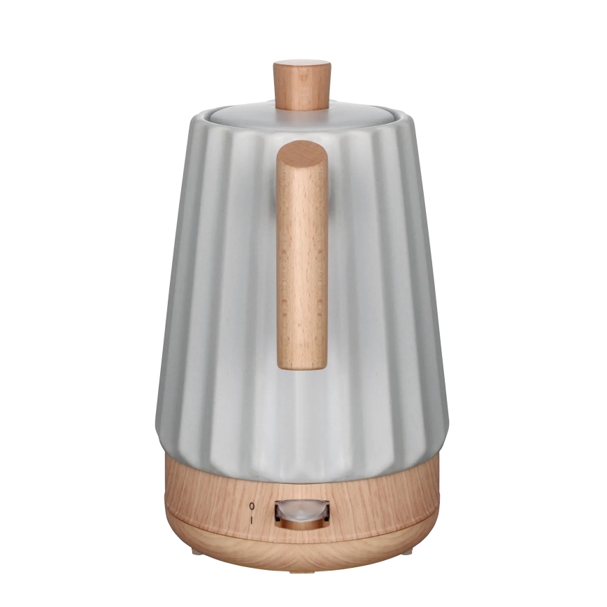 Concept RK0091 - Fierbător electric rapid 1,5 l 1500W/230V gri deschis/decor lemn/ceramică