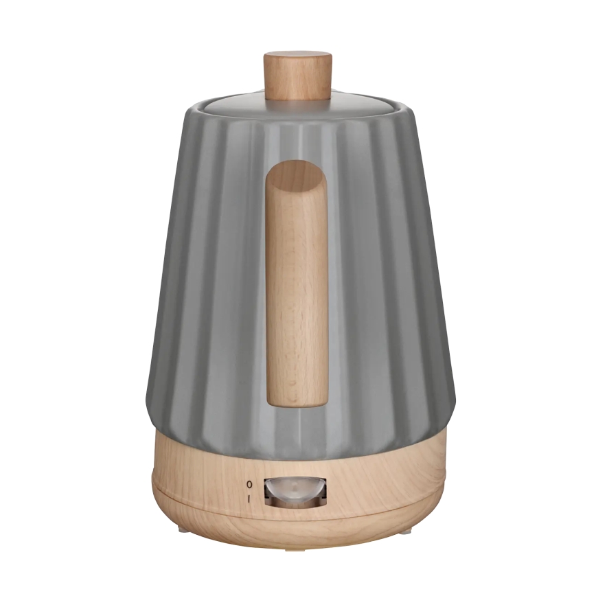 Concept RK0092 - Fierbător electric 1,5 l 1500W/230V gri închis/decor lemn/ceramică