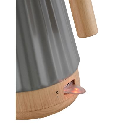 Concept RK0092 - Fierbător electric 1,5 l 1500W/230V gri închis/decor lemn/ceramică