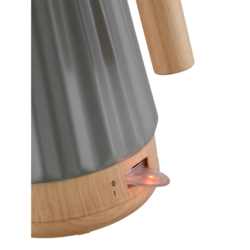 Concept RK0092 - Fierbător electric 1,5 l 1500W/230V gri închis/decor lemn/ceramică