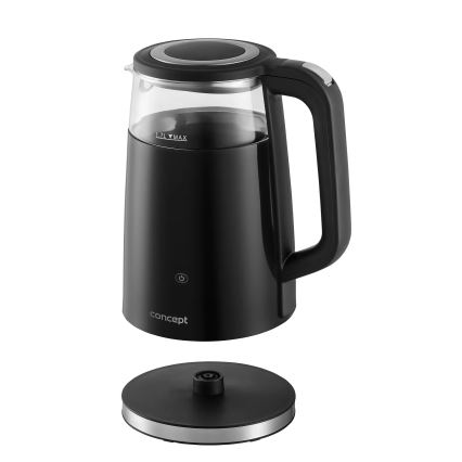 Concept RK4100 - Fierbător electric cu reglare a temperaturii, 1,7 l, 2200 W/230 V, negru