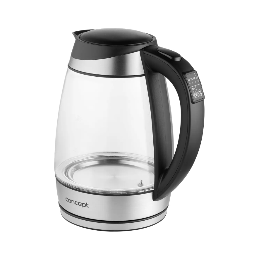Concept RK4120 – Fierbător electric cu încălzire rapidă, inox, 1,7 l, 2200 W/230 V, cu reglare a temperaturii