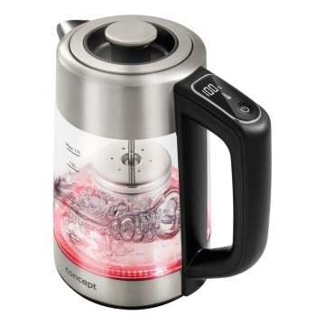 Concept RK4190 - Fierbător electric cu reglaj de temperatură și filtru, 1,7 l, 2200 W/230 V, inox
