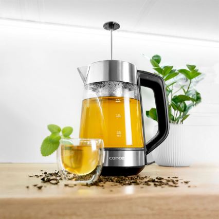 Concept RK4190 - Fierbător electric cu reglaj de temperatură și filtru, 1,7 l, 2200 W/230 V, inox