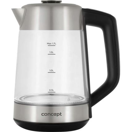 Concept RK4190 - Fierbător electric cu reglaj de temperatură și filtru, 1,7 l, 2200 W/230 V, inox