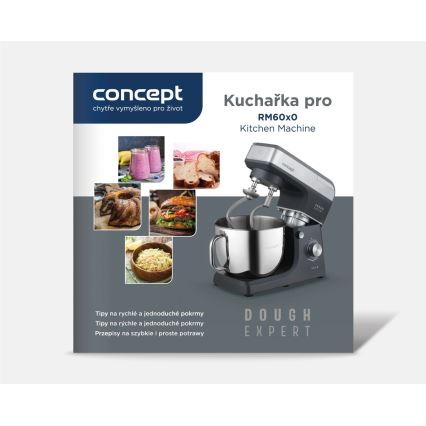 Concept RM6010 - Robot de bucătărie planetar DOUGH EXPERT, 1900 W/230 V, antracit/inox