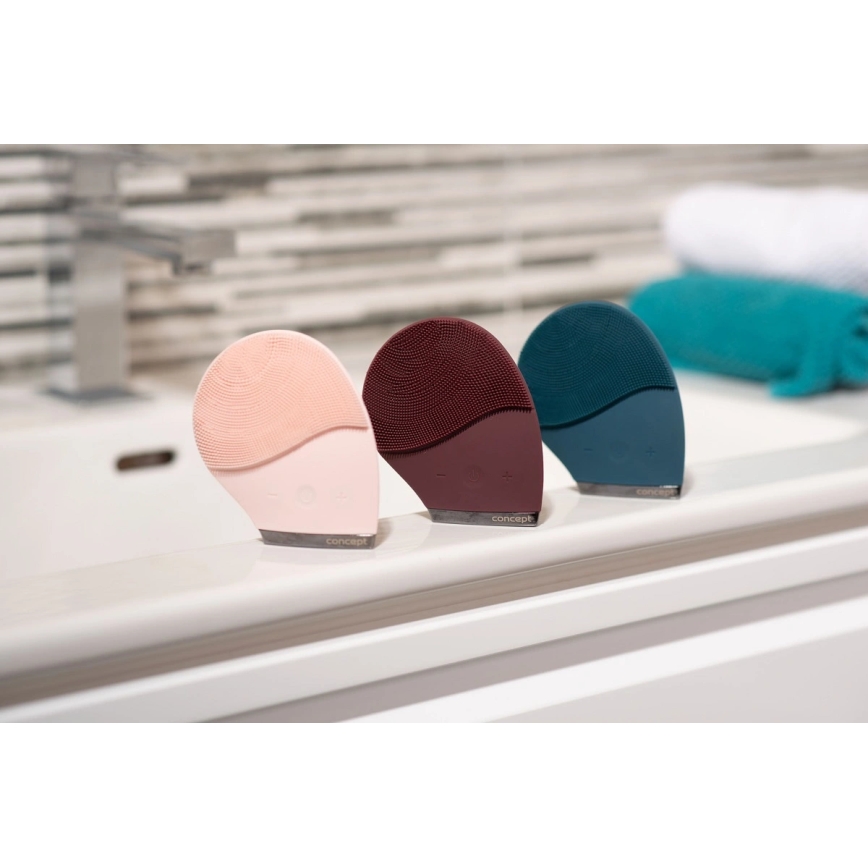 Concept SK9101 - Perie de curățare facială SONIVIBE, 2W/5V, 250 mAh, IPX7, roșie