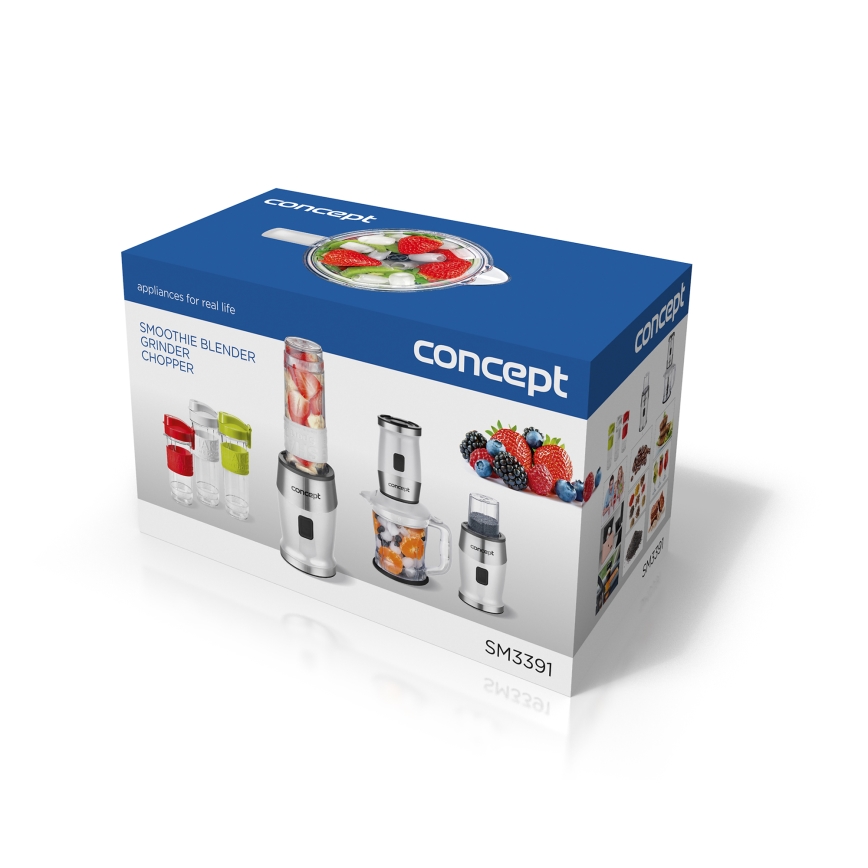 Concept SM3391 - Blender pentru smoothie cu accesorii, 700W/230V, alb