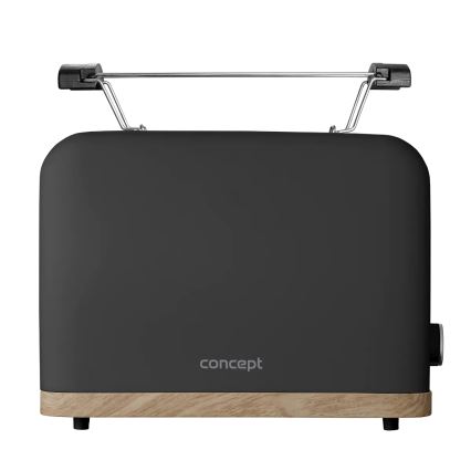 Concept TE2016 - Prăjitor de pâine cu 2 fante și suport pentru chifle, 930W/230V, negru