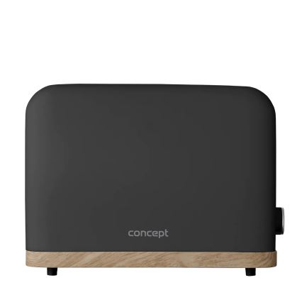 Concept TE2016 - Prăjitor de pâine cu 2 fante și suport pentru chifle, 930W/230V, negru