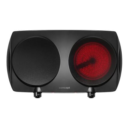 Concept VE3060 - Plită electrică dublă 2500W/230V, negru