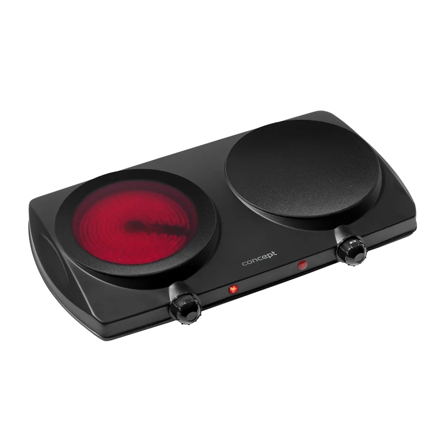 Concept VE3060 - Plită electrică dublă 2500W/230V, negru